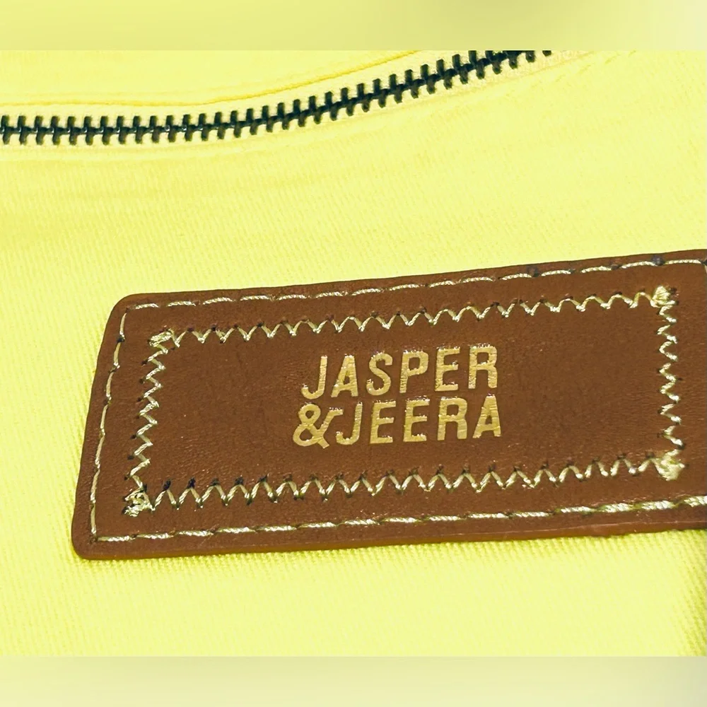 Artsy oversized tasseled anthropology clutch purse zipper closure